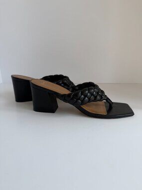 Black leather sandals